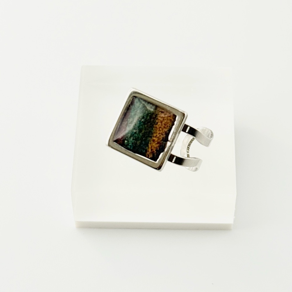 Multicolor Square Statement Ring - image 1